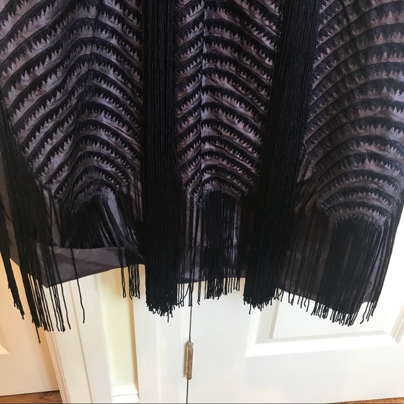 Vera Wang Purple Fringe Silk Dress - Picture 7 of 8